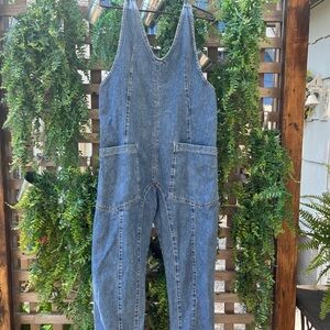 Free People Blue Denim Jumpsuit